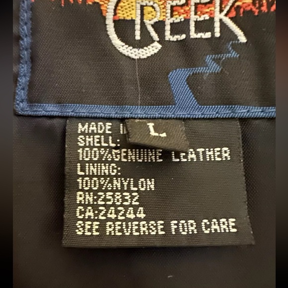 CRIPPLE CREEK -MEN'S LARGE BLACK LEATHER VEST - Picture 4 of 5